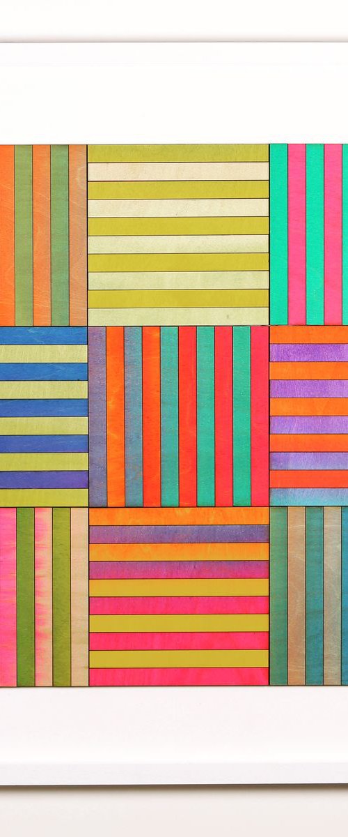 Nine Panel Patchworked Stripe by Amelia Coward