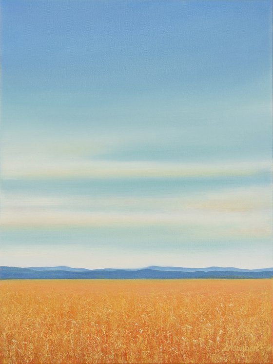 Glowing Field - Blue Sky Landscape