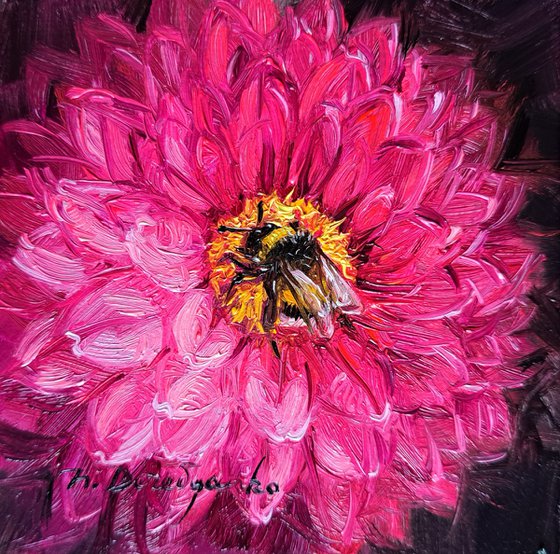 Bumblebee on flower painting