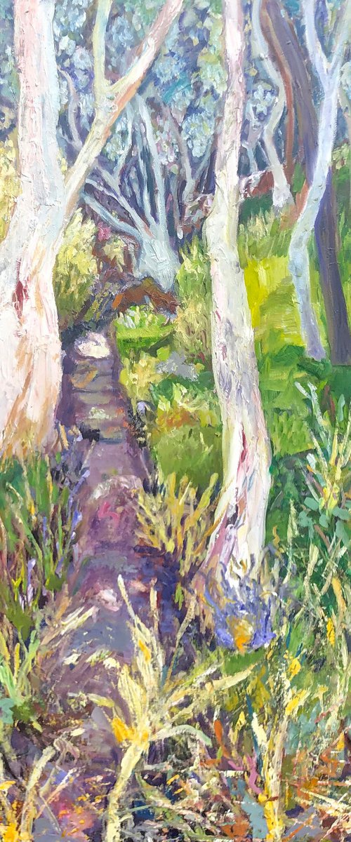 GUM TREES AND WATTLE BY THE CREEK by Maureen Finck