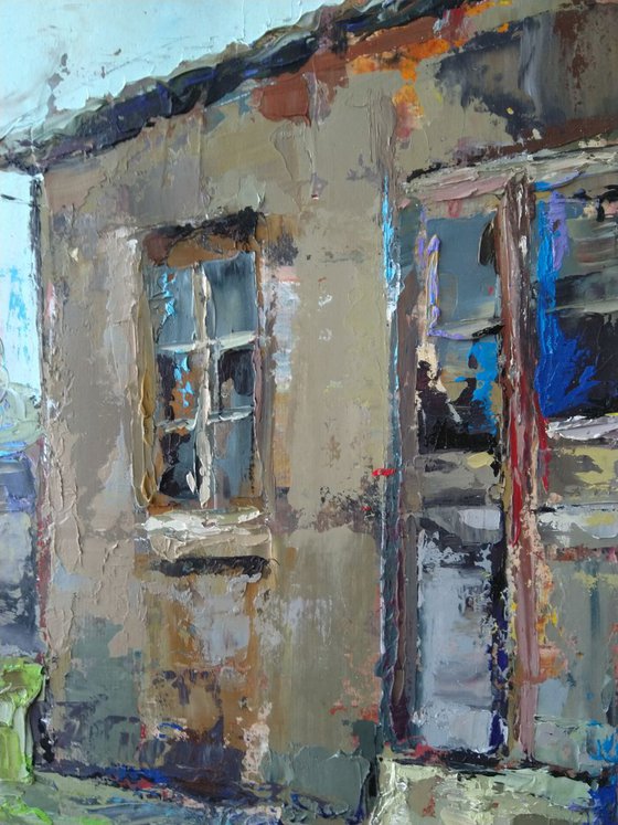 Old house(27x36cm, oil painting, paper)