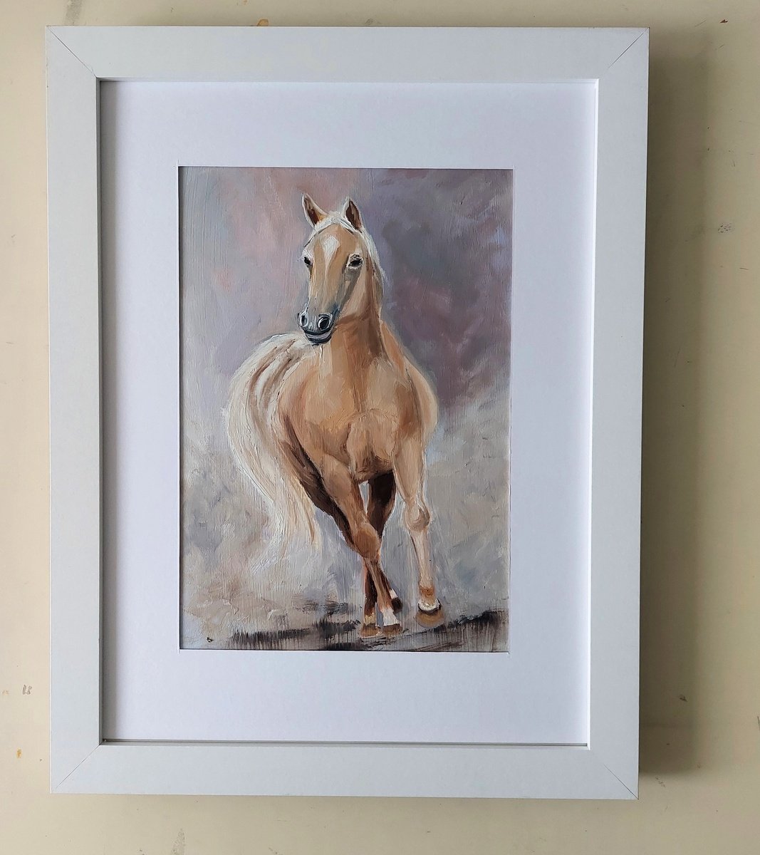 Impressionistic Animal Oil Painting By Ira Whittaker, 14 X 18, Racehorse, Original Artwork