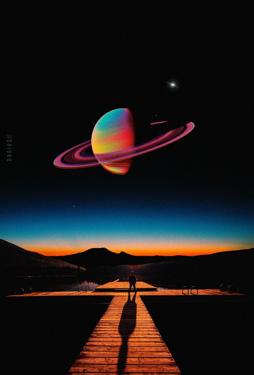 Abstract Landscape Giclee Print By Darius Comi, 12 X 18, Saturn