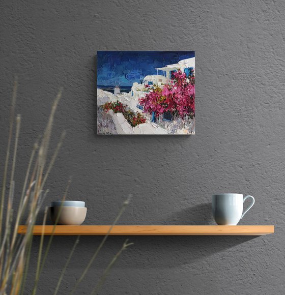 Bougainvillea in Santorini, Greece