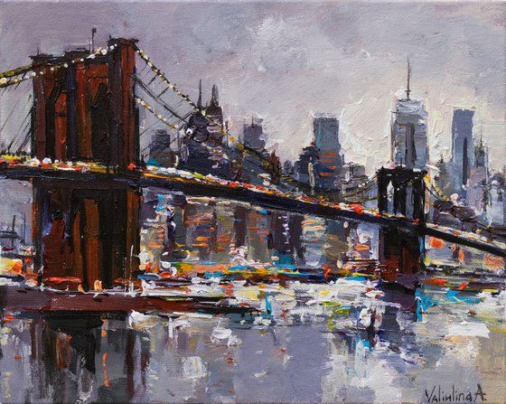 Brooklyn Bridge - New York City - Evening cityscape