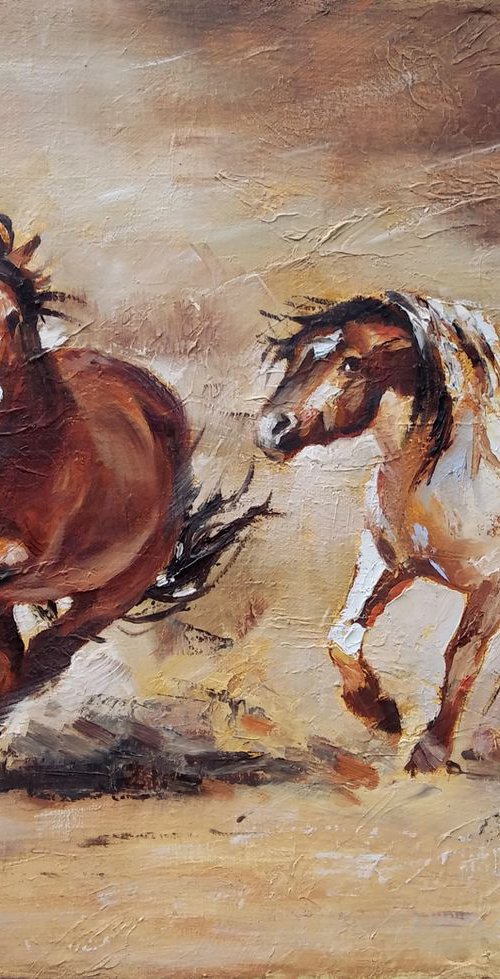 Two wild horses by Magdalena Palega