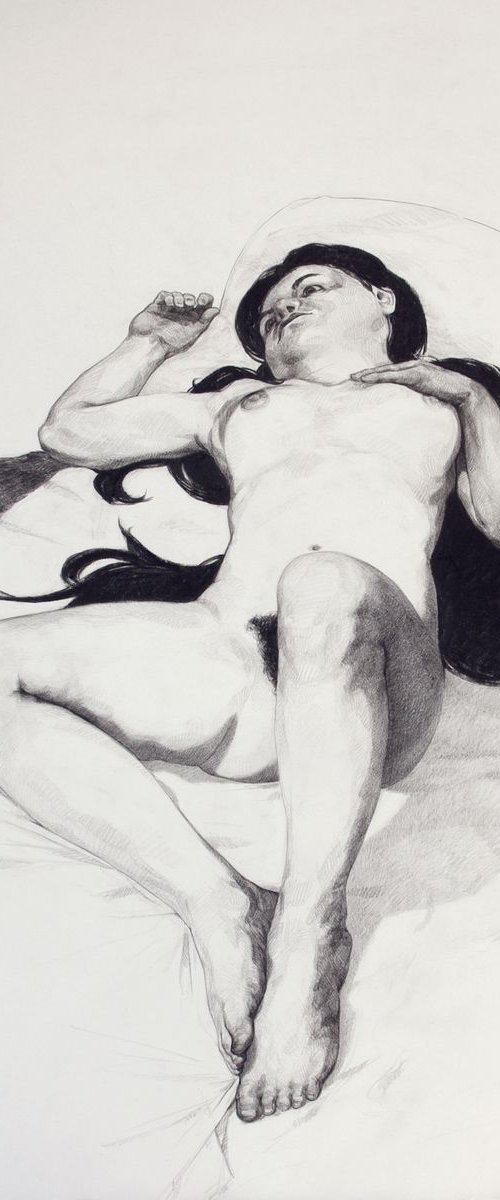 modern erotic drawing of a nude woman by Olivier Payeur