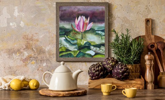 Lotus flower - original watercolor artwork