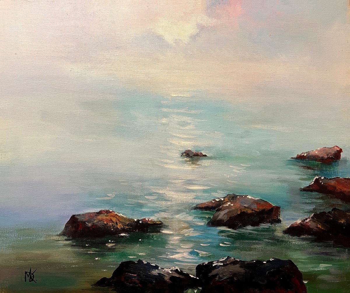 Gentle Morning By The Sea By Maria Kireev, 24 X 20, Artwork For Sale On Artfinder