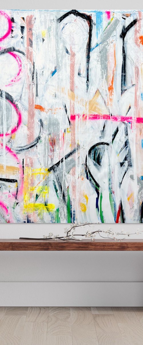 3 Amigas abstract by Mercedes Lagunas