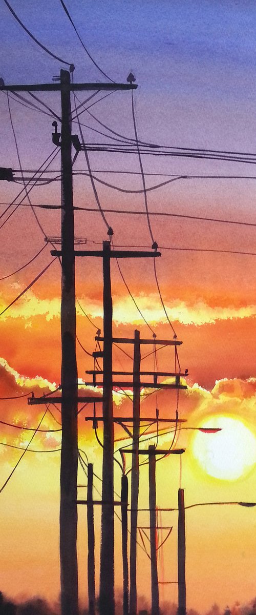 Fire Power by Olga Beliaeva Watercolour