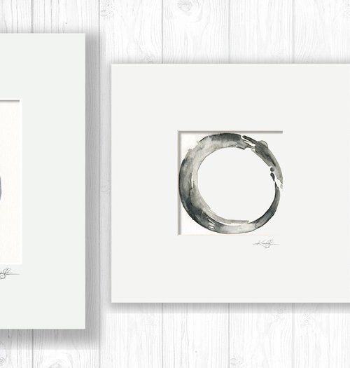 Enso Serenity Collection 2 - 3 Enso Paintings by Kathy Morton Stanion