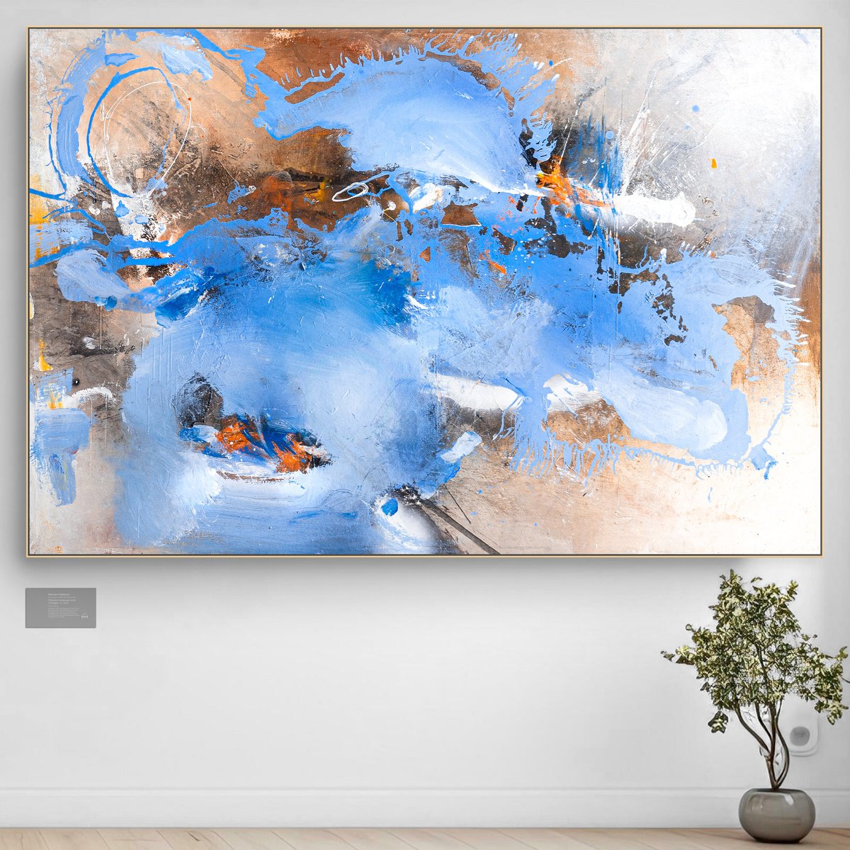 Organic Abstract Painting By Adriano Ribeiro, 47 X 31, Mass Favory, Original Artwork