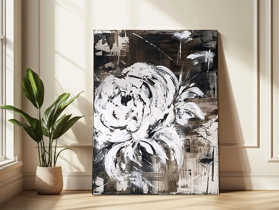 Ivory Bloom in Shadowed Light