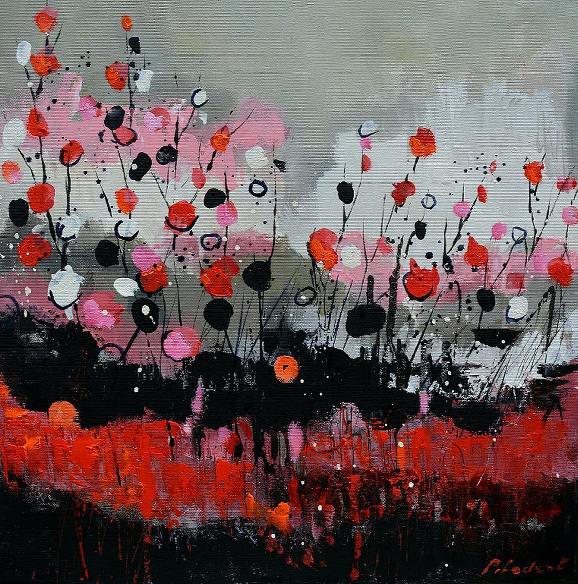 <black and red dots by Pol Henry Ledent