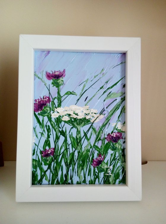 Breeze in the field + Easel or Frame, miniature