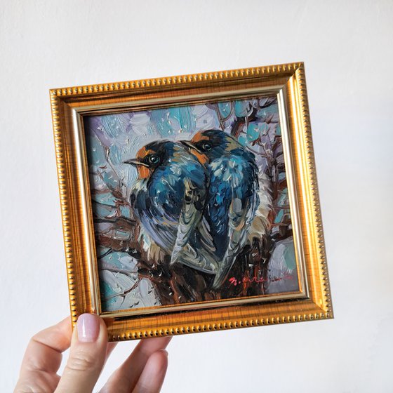 Swallow birds painting