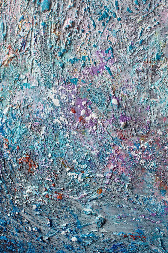 TURQUOISE DREAM (Heavy texture Palette knife Original Abstract Painting)