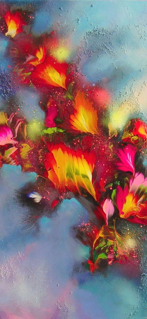 Spring Dreams  35.5” Large Painting (90 x 100 cm) by Irini Karpikioti