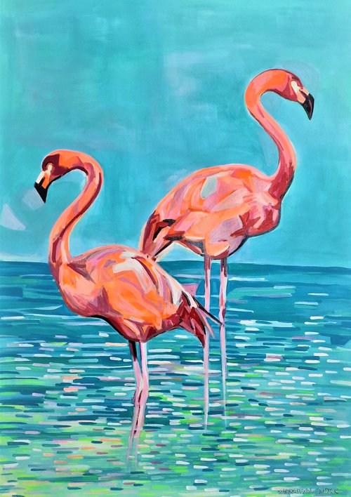 Flamingos by Alexandra Djokic