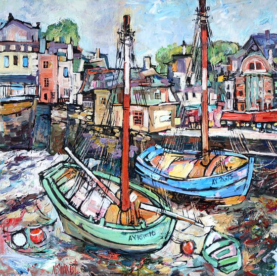Boats of the city of Auray.