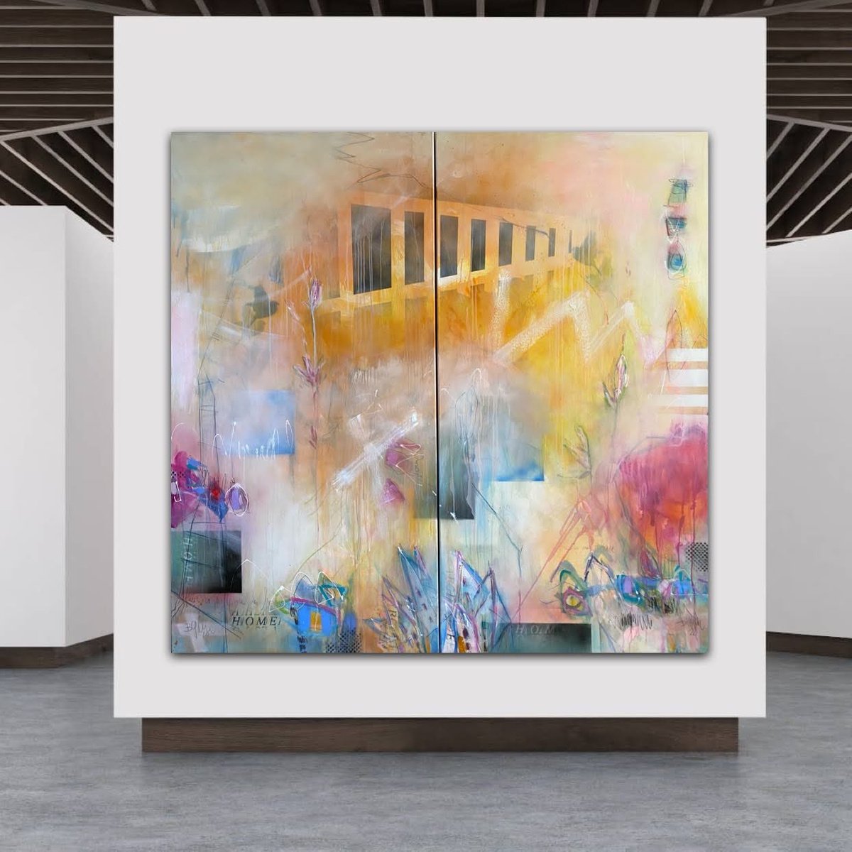 There is no place like home XXL Diptych by Bea Garding Schubert