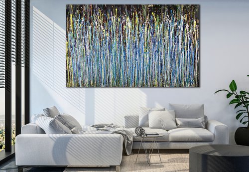 A sinful garden (anochecer) Large abstract painting by Nestor Toro