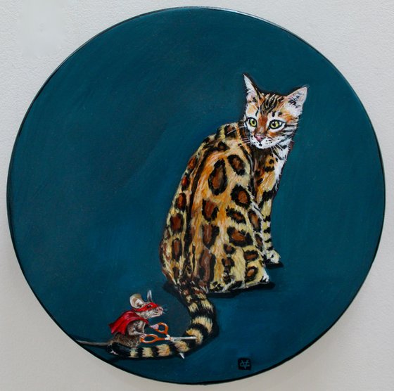 A cat and maouse painting called Revenge Part1