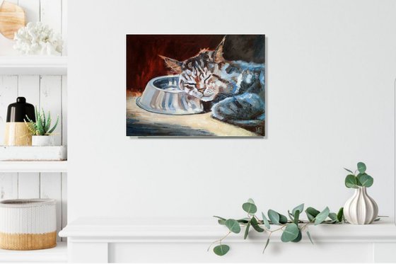 Sleeping Cat Portrait