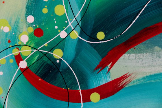 Ocean bloom 2 - Original bold abstract on canvas - Ready to hang