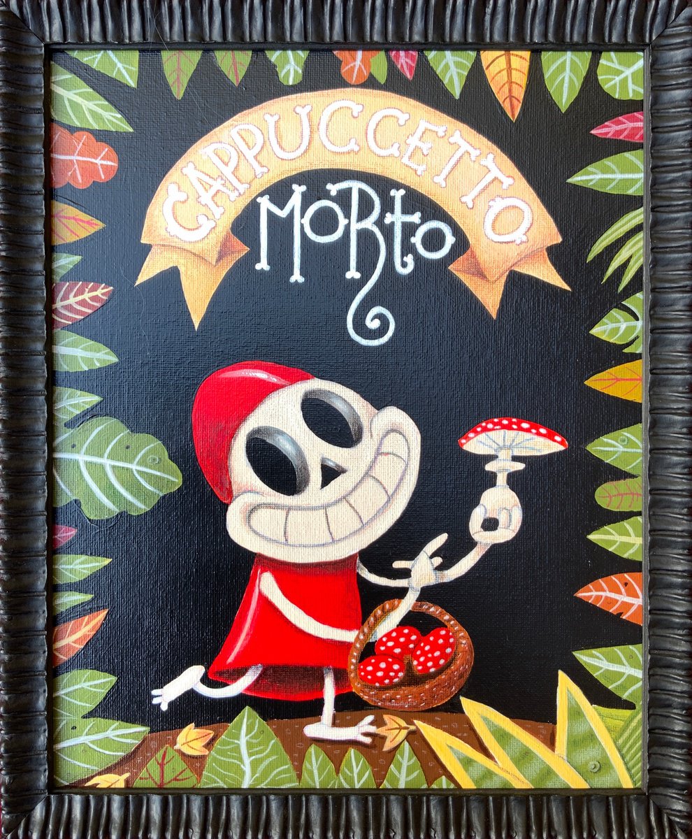 Cartoon Acrylic Painting , 714 - Cappuccetto Morto By Paolo Andrea Deandrea, 11 X 13, Artwork For Sale On Artfinder