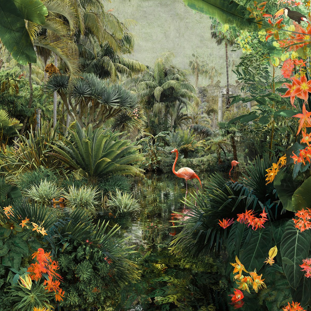 Impressionistic Landscape Photograph By Nadia Attura, 28 X 28", Backwaters Teatro, Original Artwork