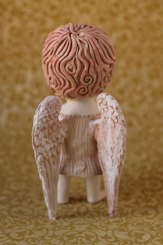 Angels game. Ceramic OOAK sculpture.