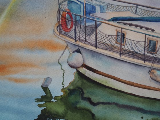 Boat at sunset