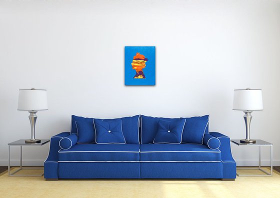 Queen #14  portrait of Elizabeth  on blue yellow orange purple present idea pop art urban gift idea