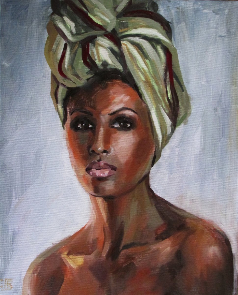 Impressionistic Portrait Oil Painting By Kateryna Bortsova, 16 X 20", Desert Queen Portrait Painting, Original Artwork