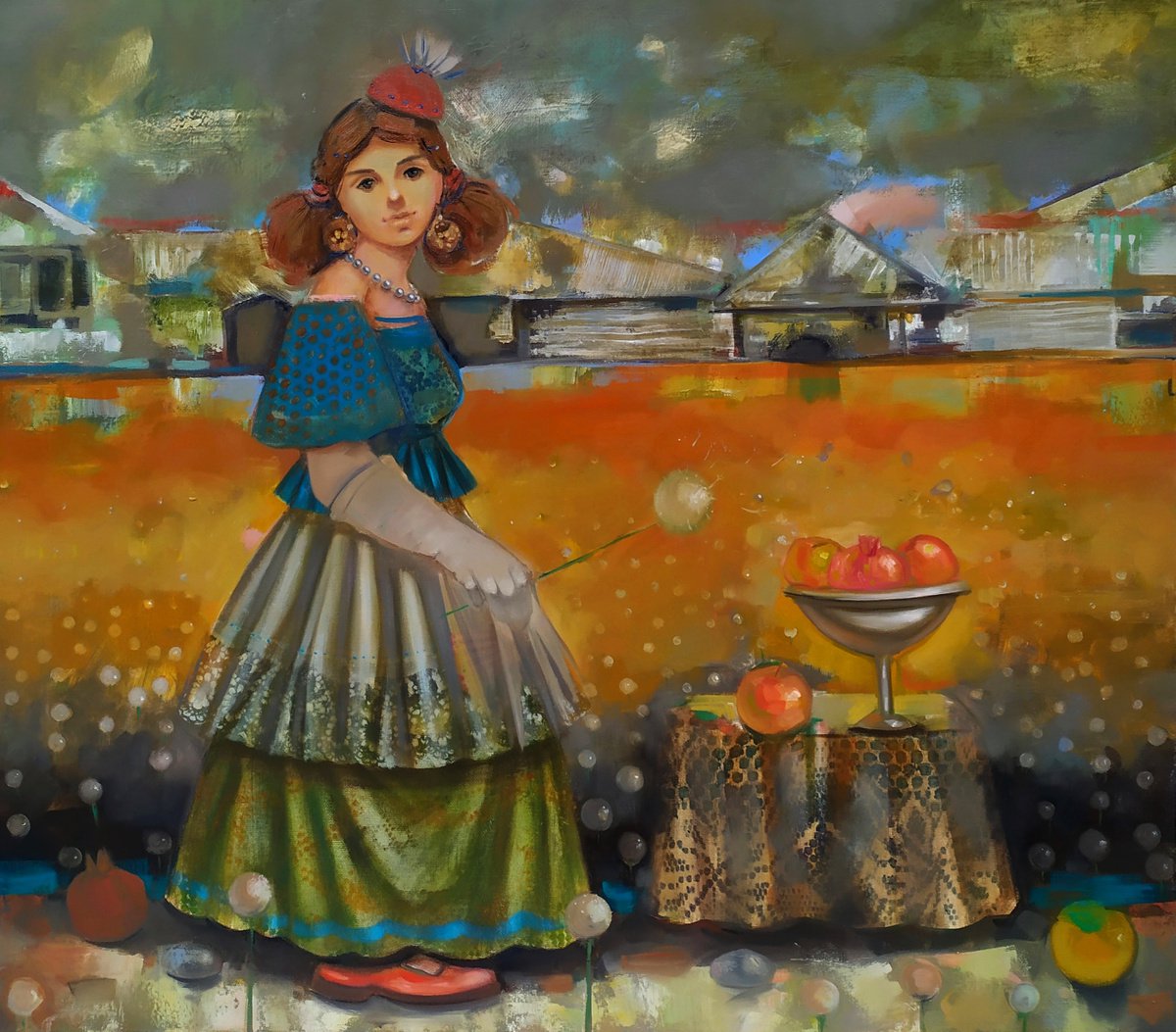 Girl with dandelion by Seyran Mejanyan