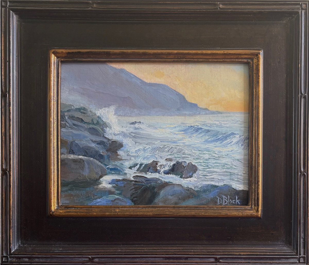 Impressionistic Landscape Oil Painting By David Block, 18 X 15, Before Sunrise, Original Artwork