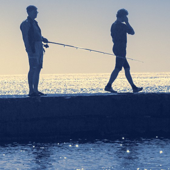 Morning fishing on the pier.