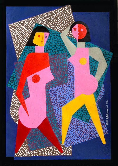 Two Cubist Women by Koola Adams