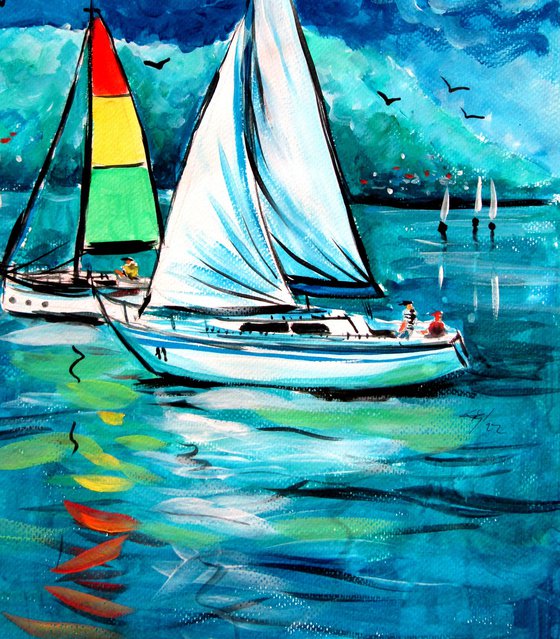 Sailboats on Balaton