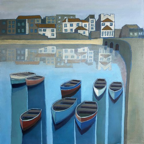 Harbour Corner Moorings by Nigel Sharman