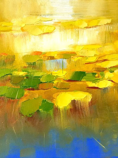 Waterlilies, Original oil Painting, Impressionism, Handmade artwork, One of a Kind by Vahe Yeremyan