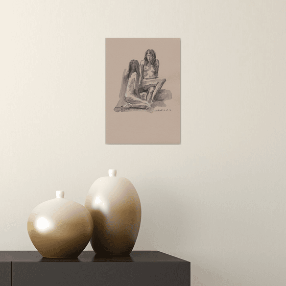 Seated female nudes