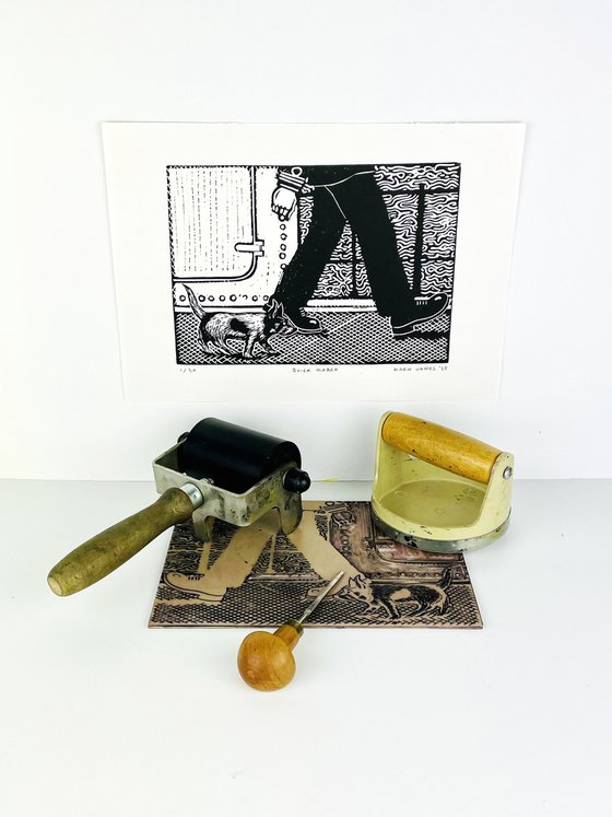 Quick March – Linocut Print