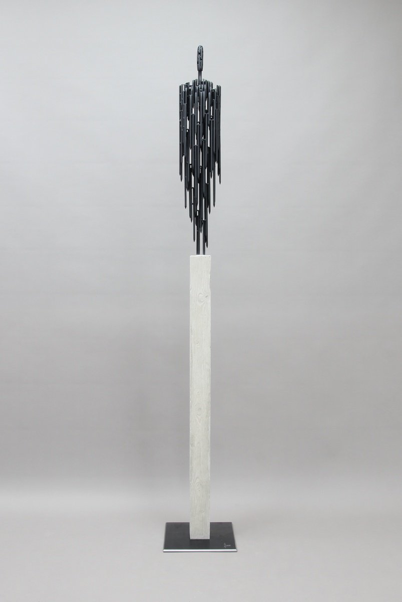 Portrait Sculpture By Manfred Hellweger, 11 X 77", Human Nails Xxiv, Original Artwork