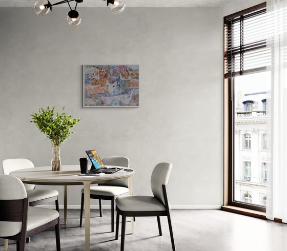 Afterimage. abstract painting, framed