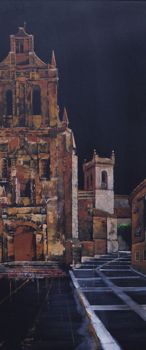 CIFUENTES, LARGE PAITING 97x120cm. by Rafael Carrascal