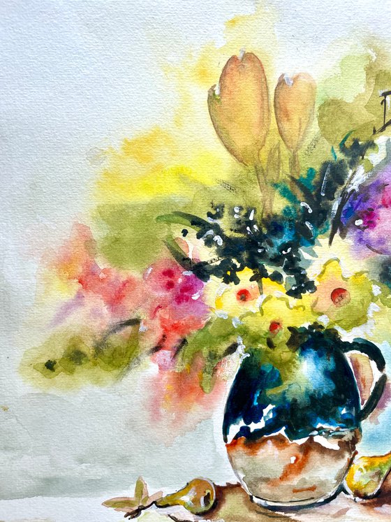 Floral Dance - Watercolour Study- Pooja Verma