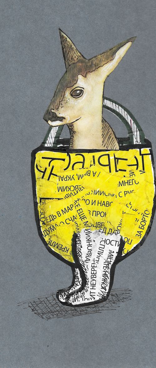 Kangaroo and yellow bag by Pavel Kuragin